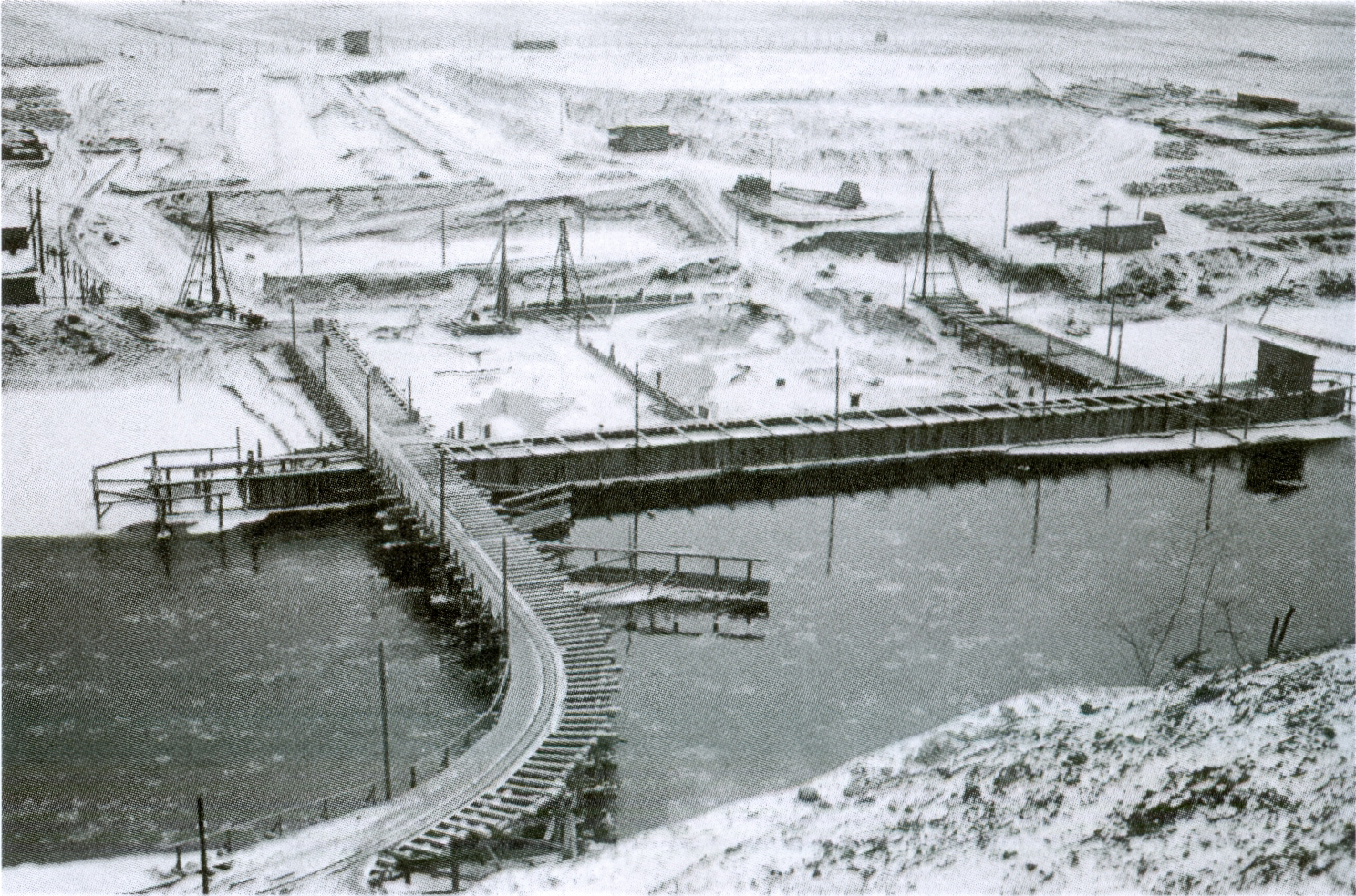 S. Kolupaila. Statomos Turniškių hidroelektrinės vaizdas. Būsimos užtvankos vieta. 1939 m. gruodis