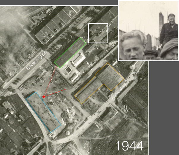 15. 1 fotografijos lokalizacija ir 9 fotografijoje matomi kepyklos kaminai