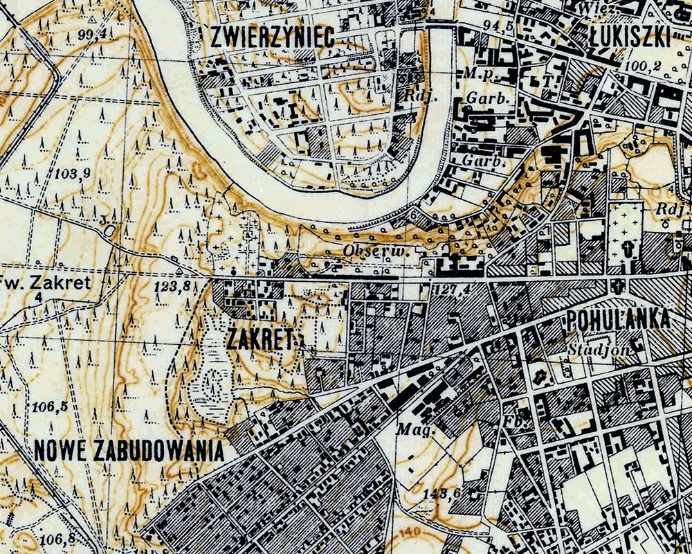 Vilniaus plano fragmentas. „Zakret“ – Vingis. XX a. 3 deš.